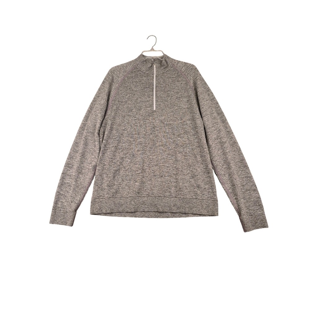 Lululemon Mens Quarter Zip Pullover Gray Space Dye Performance L Jacket Sweater